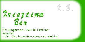 krisztina ber business card